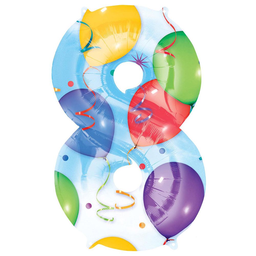 Party Centre - Number 8 Balloons & Streamers Foil Balloon 86cm