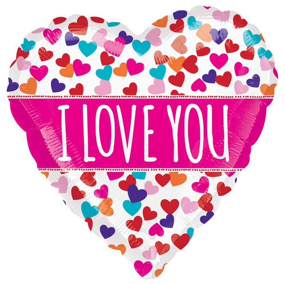 Love You Banner Balloon 21in - Pink