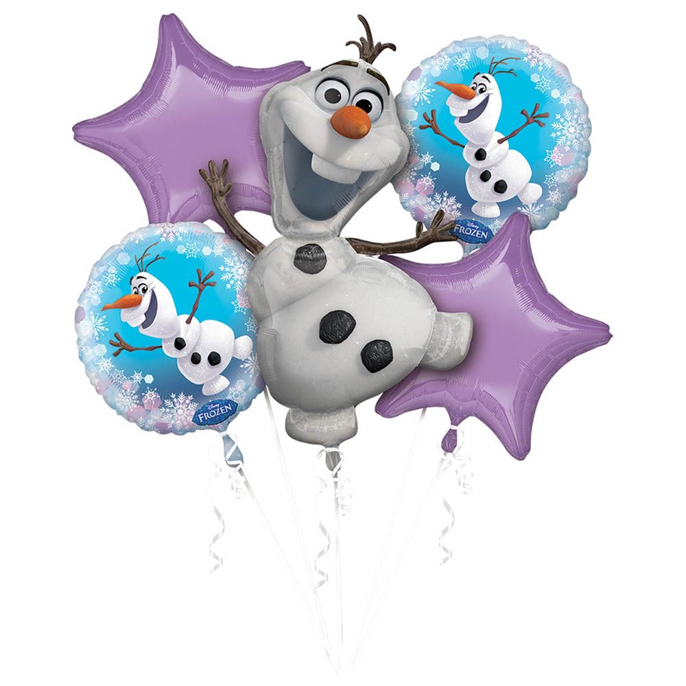 Anagram - 5 pcs Disney Frozen Olaf Balloon Bouquet