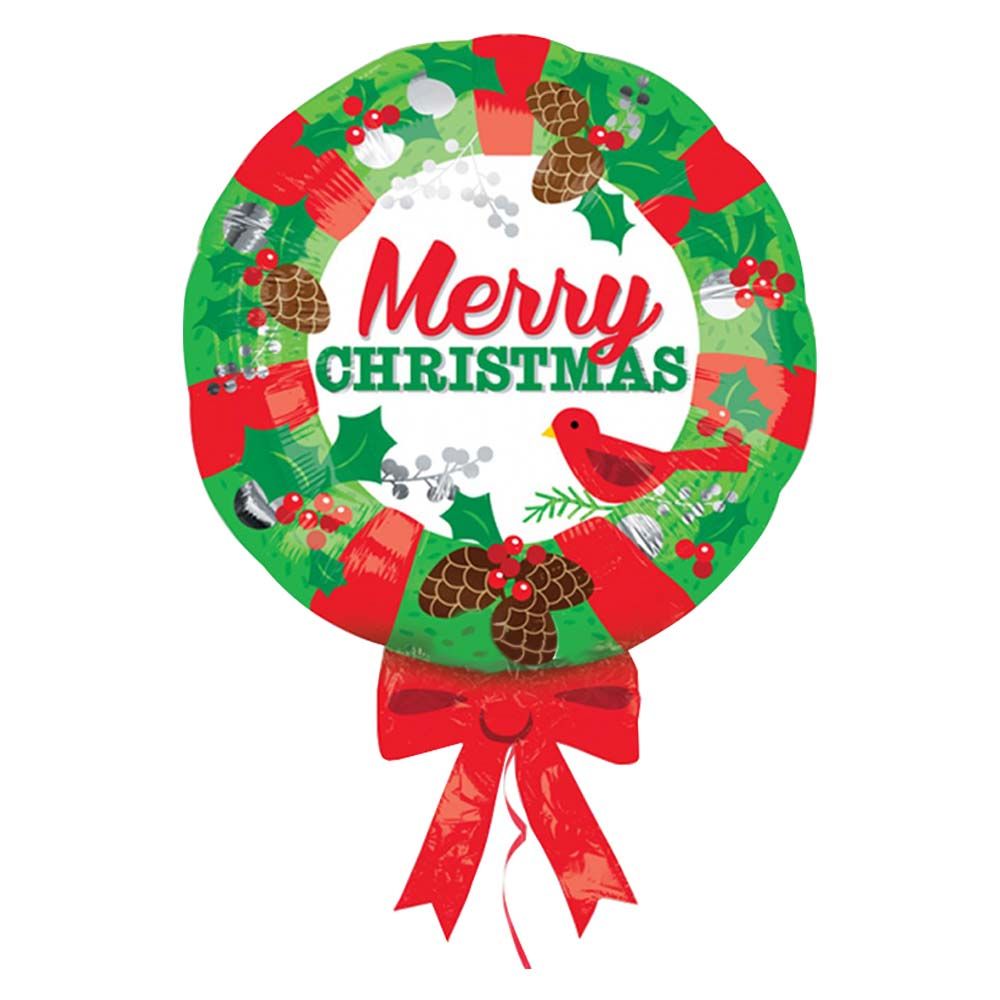 Christmas Wreath SuperShape Foil Balloon