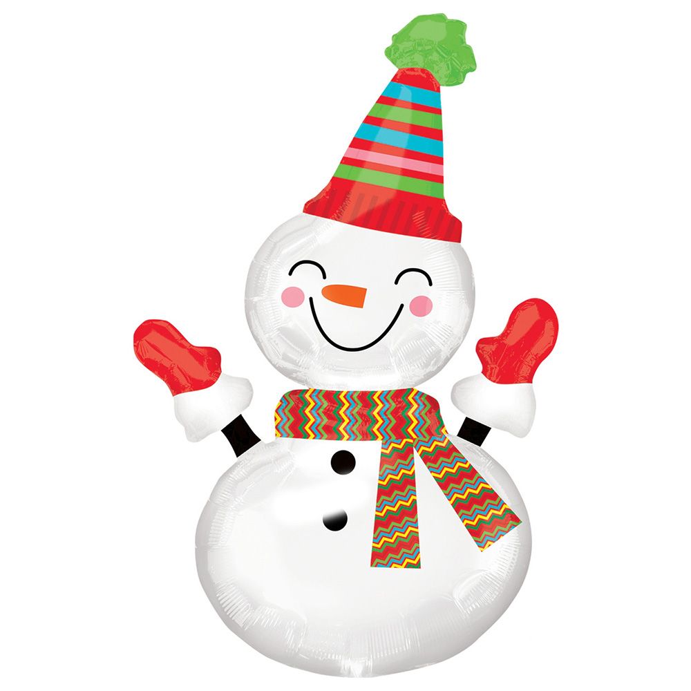 Smiley Snowman Supershape Foil Balloon