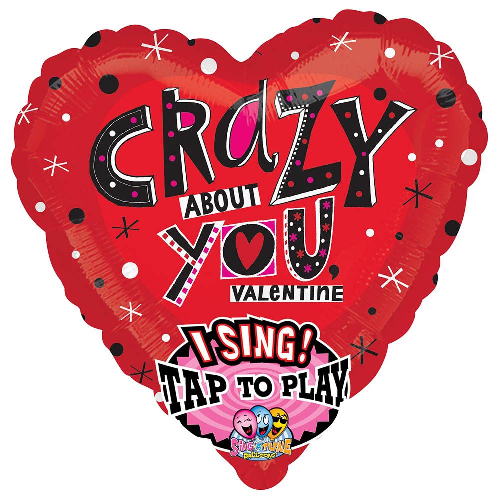 Party Centre - Crazy About You Sing-A-Tune Foil Balloon - 29 Inch