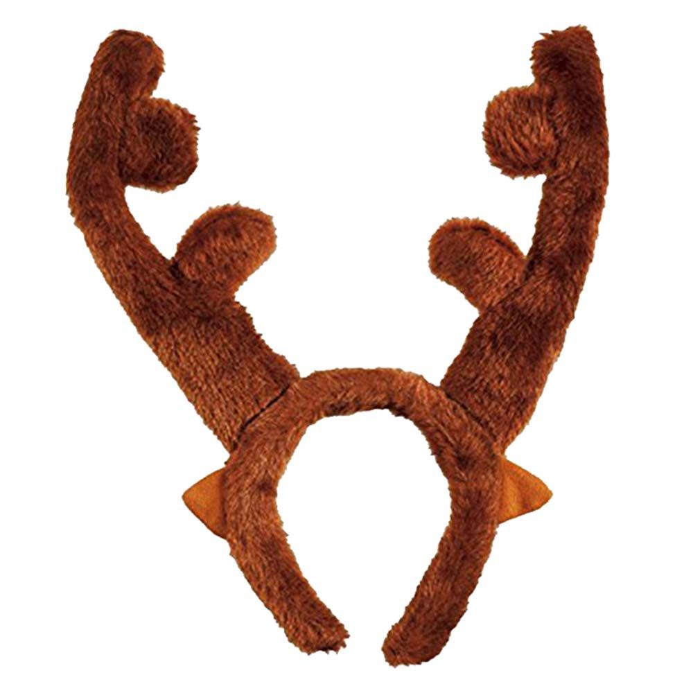 Reindeer Plush Antler Headband - Dark Brown