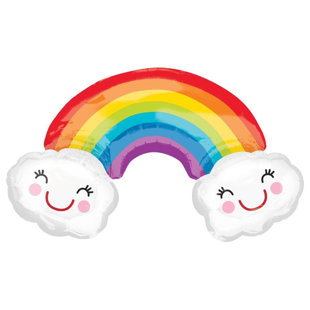 Rainbow With Clouds Supershape Balloon