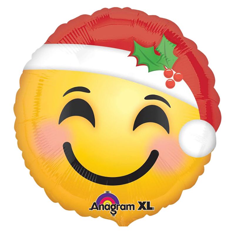 Santa Hat Emoticon Foil Balloon 18