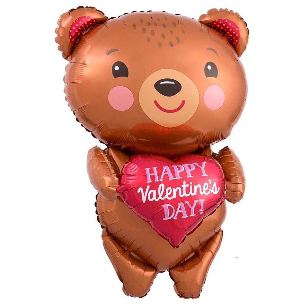 Valentines Day Bear With Heart Balloon