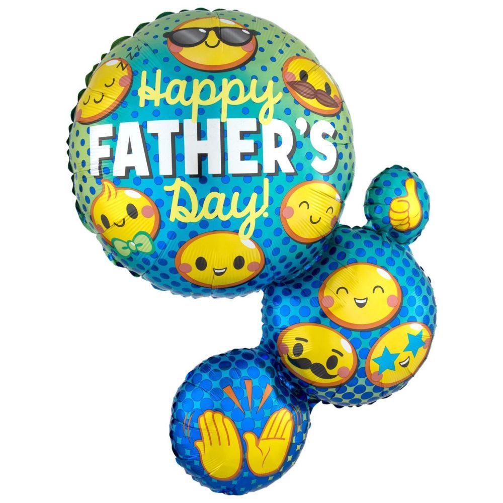 Party Centre - Father's Day Emoticon Bubbles Super Shape Balloon 55 x 71cm