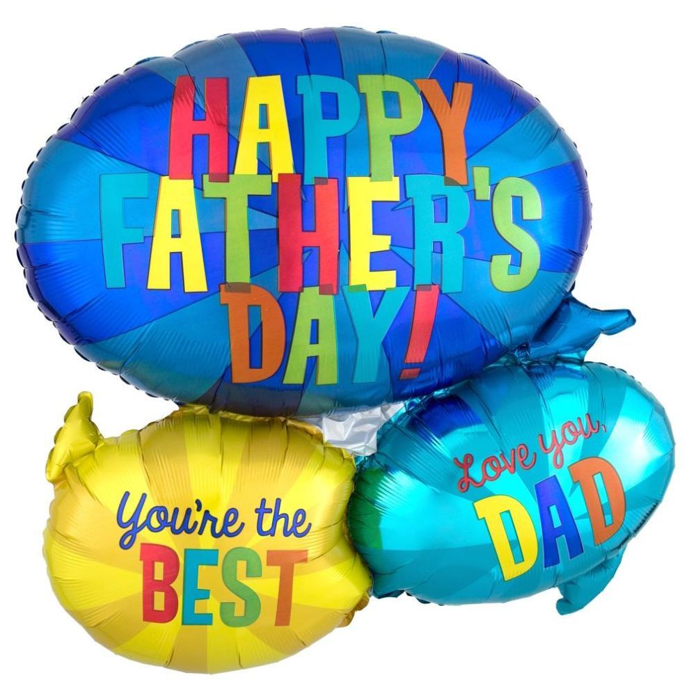 Party Centre - Father's Day Message Bubbles Super Shape Balloon 66cm