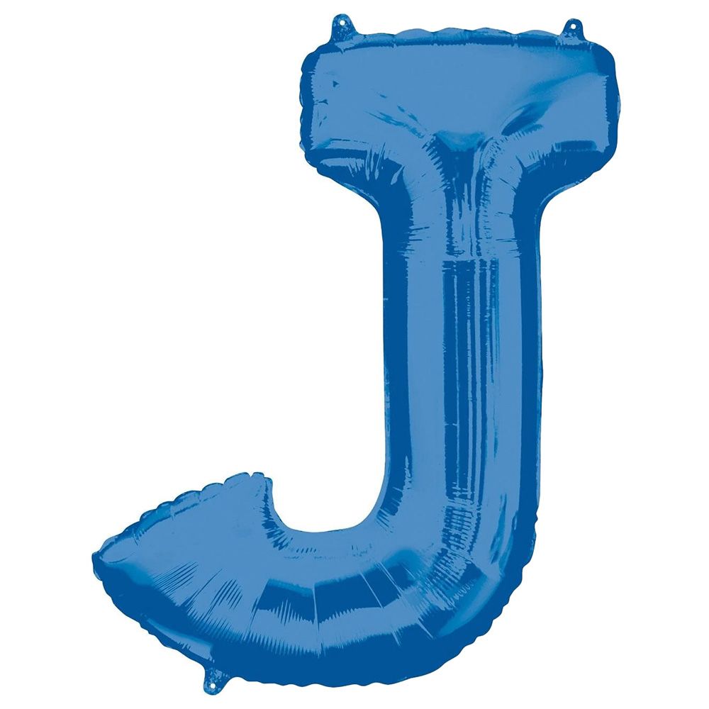 Party Centre - Letter J SuperShape Balloon - Blue