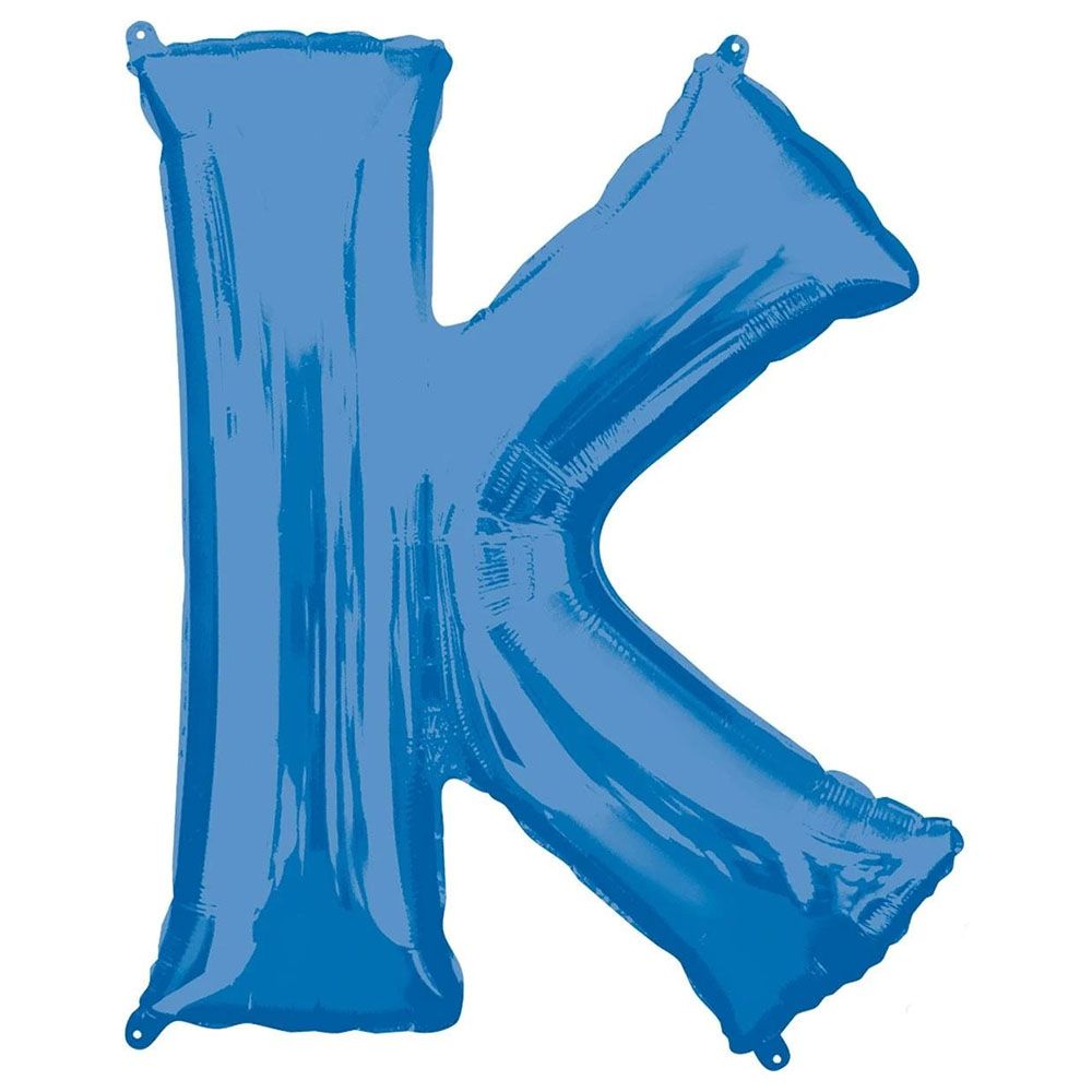 Party Centre - Letter K SuperShape Foil Balloon - Blue