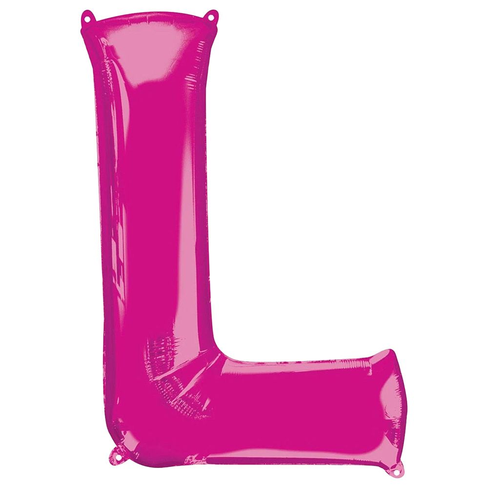 Party Centre - Letter L SuperShape Foil Balloon - Pink