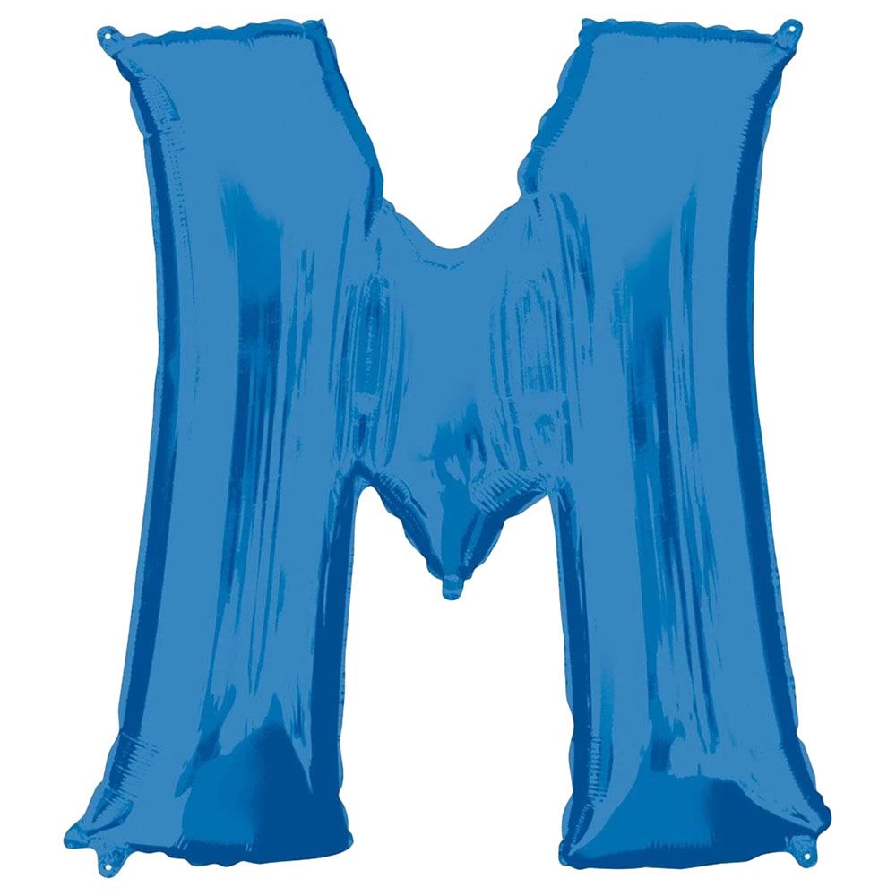 Party Centre - Letter M SuperShape Balloon - Blue