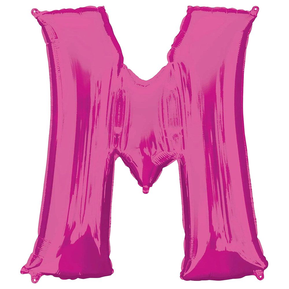 Party Centre - Letter M SuperShape Foil Balloon - Pink