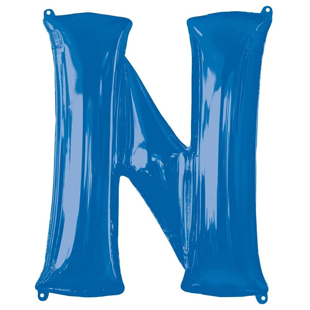 Party Centre - Letter N SuperShape Foil Balloon - Blue