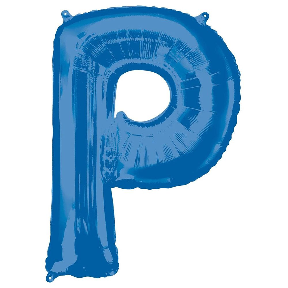 Party Centre - Letter P SuperShape Foil Balloon - Blue