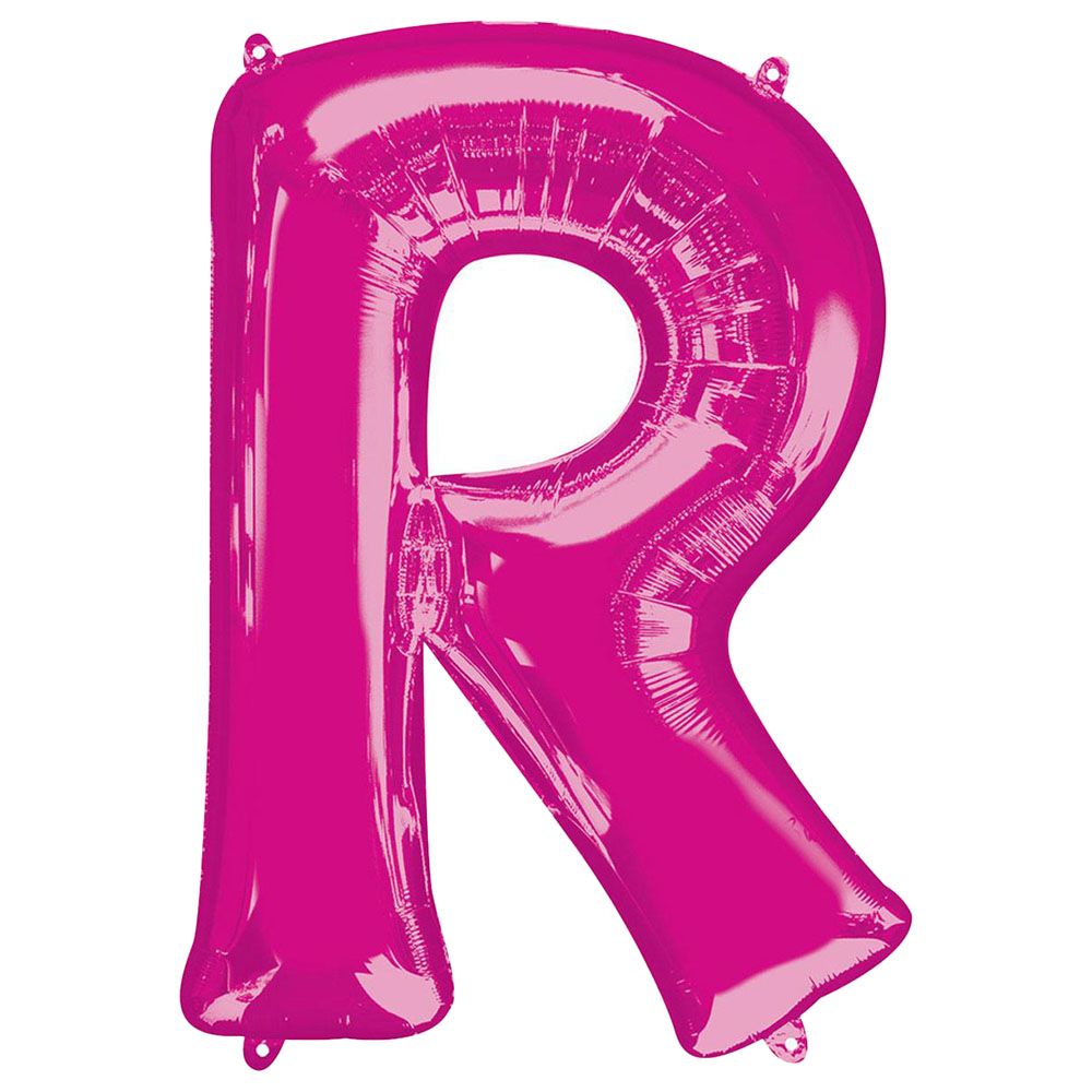 Party Centre - Letter R SuperShape Foil Balloon - Pink