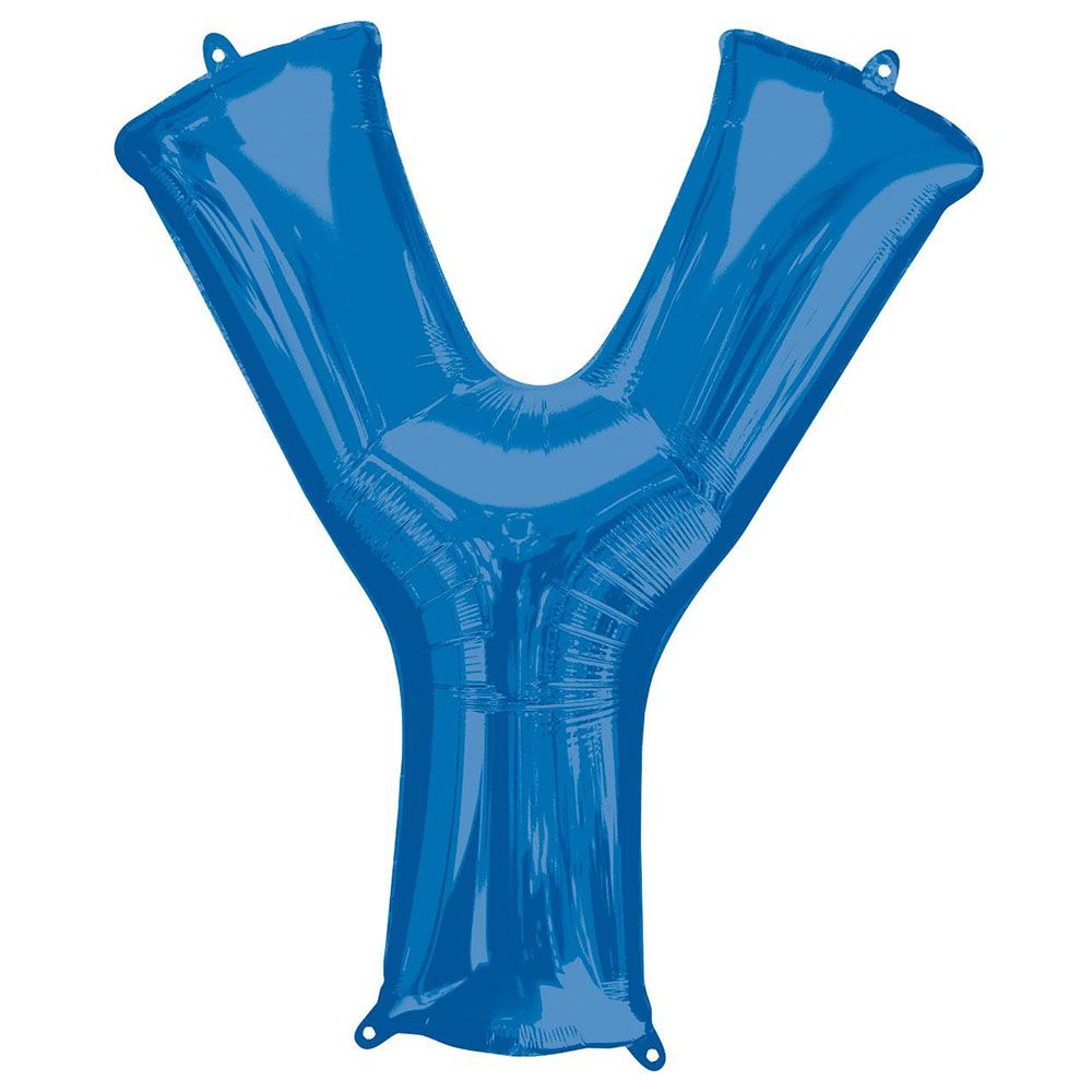 Party Centre - Letter Y SuperShape Foil Balloon - Blue