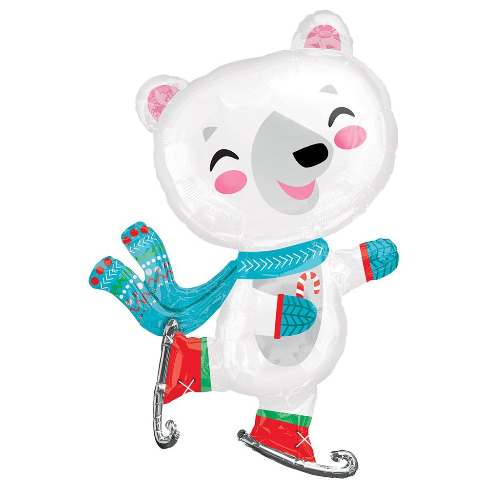 Skating Bear Supershape Foil Balloon