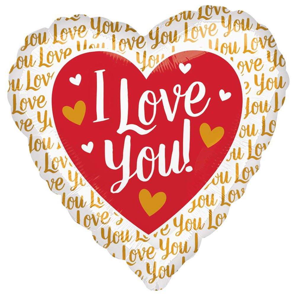 I Love You Jumbo Foil Balloon 71cm - Gold