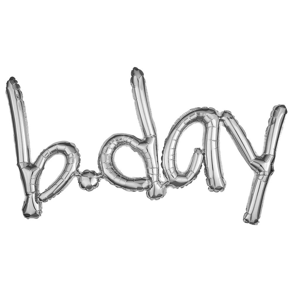 Party Centre - Bday Freestyle Phrase Foil Balloon - Silver