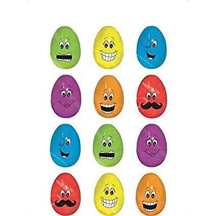 Fillable Funny Face Plastic Eggs 12pcs