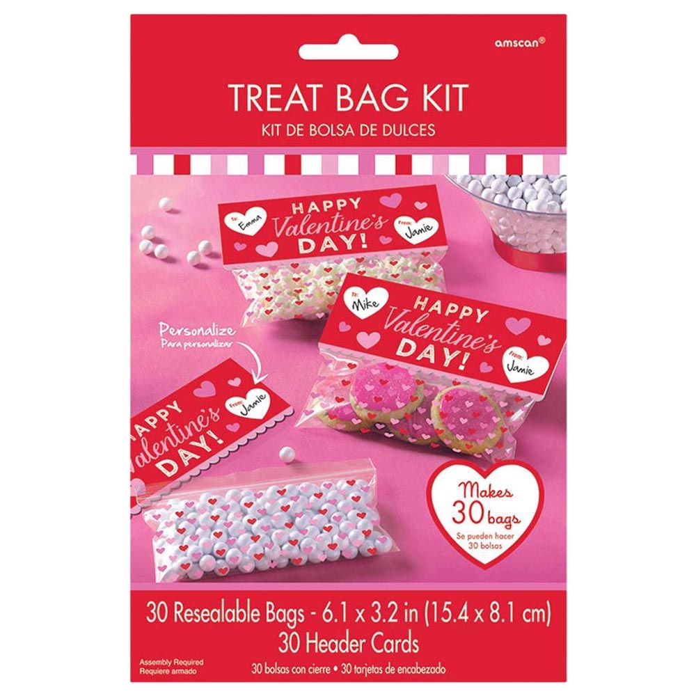 Valentine Treat Bag Kit 30pcs