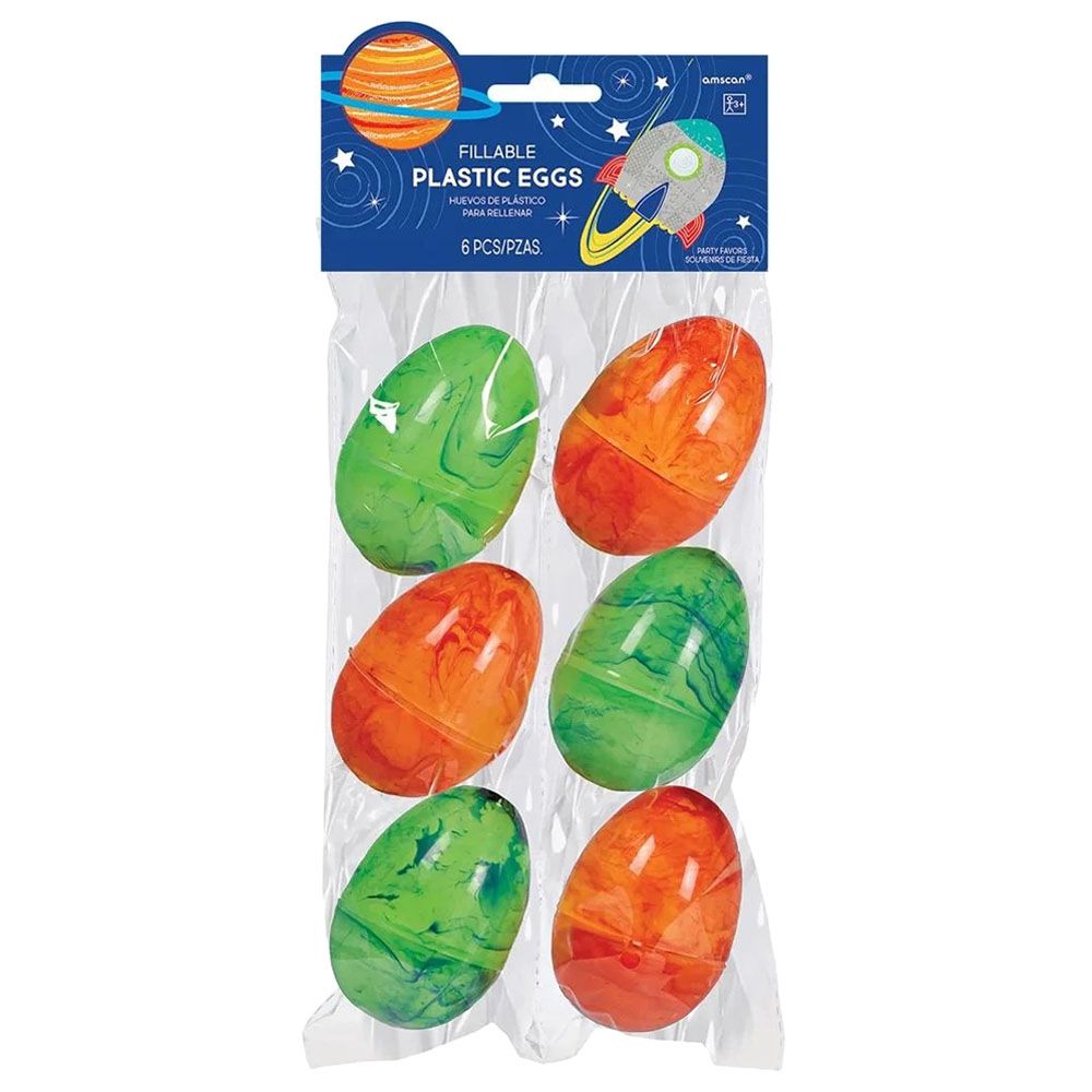 Party Centre - Space Fillable Large Plastic Eggs - 6pc-Set