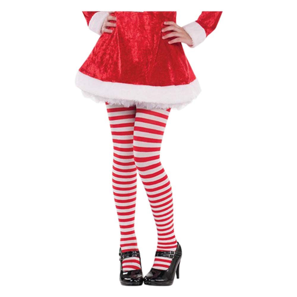 Child Candy Stripe Tights - Red