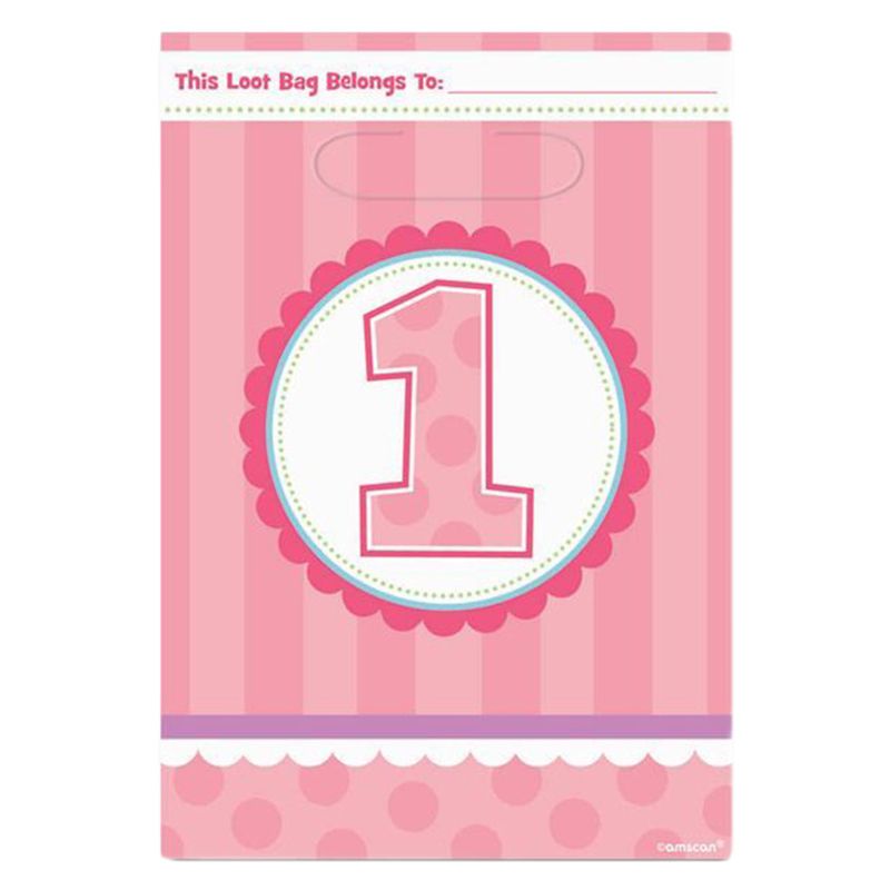 1st Birthday Girl Loot Bags 8pcs