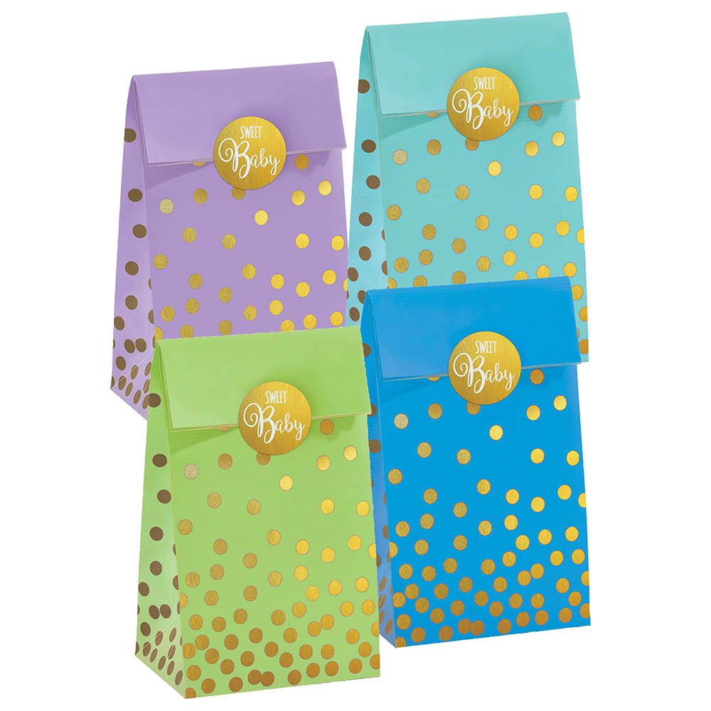 Amscan - Neutral Baby Shower Foil Stamped Paper Bags 20pcs