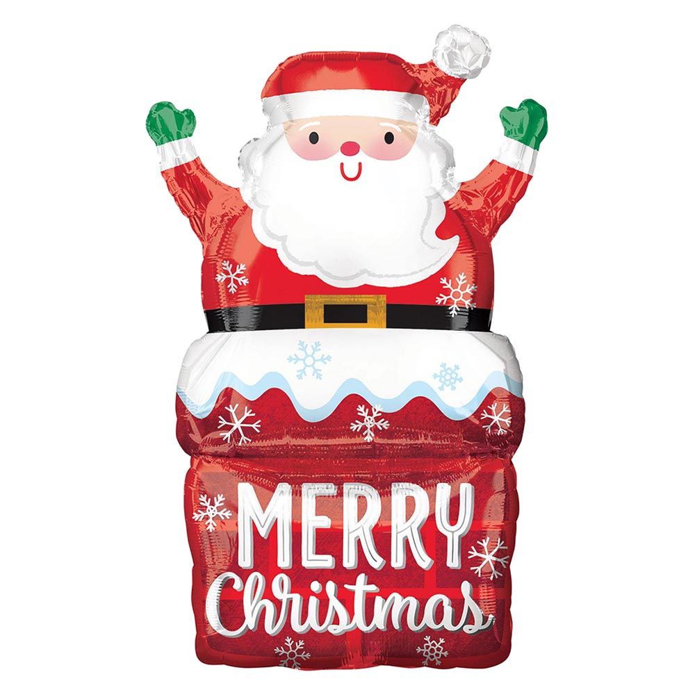 Anagram - Santa In Chimney Supershape Foil Balloon 50x76cm