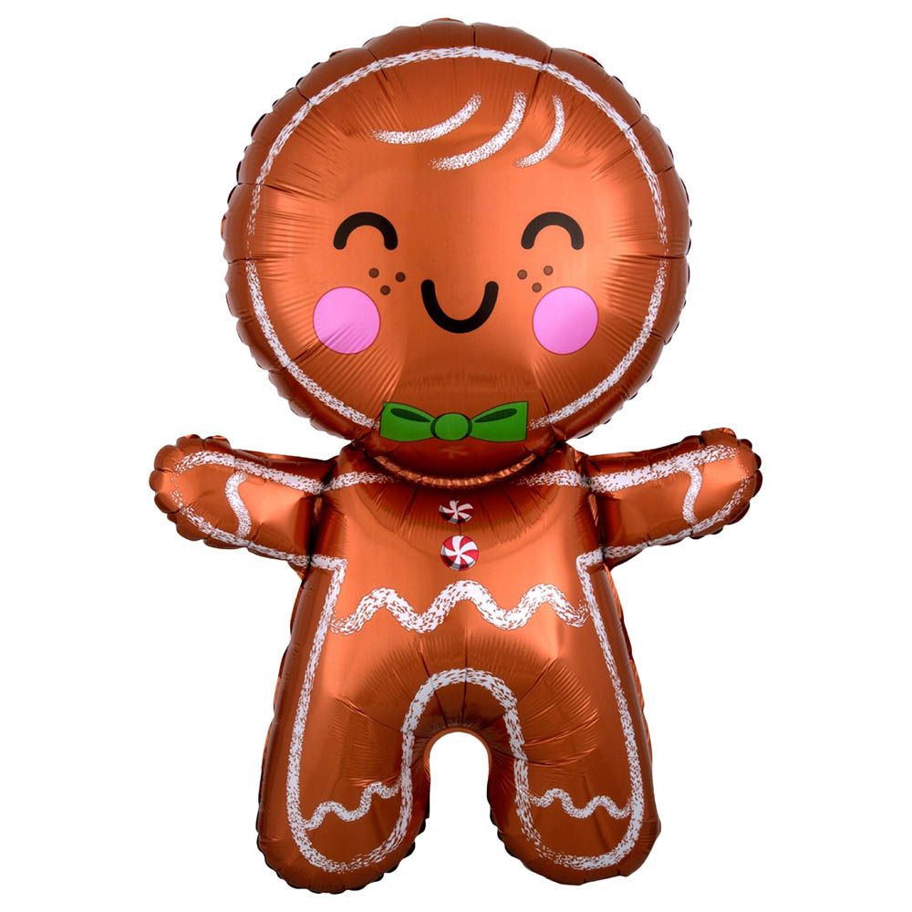 Happy Gingerbread Man Supershape Foil Balloon