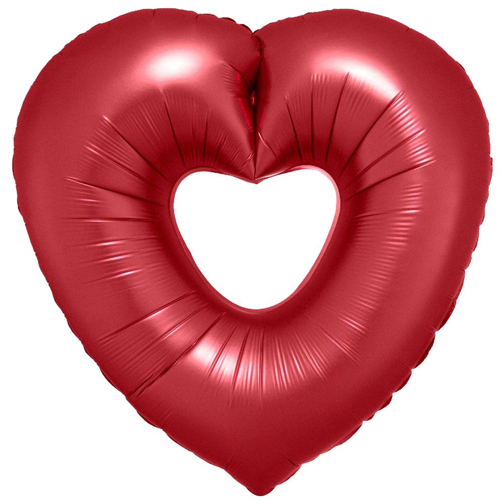 Open Heart Sangria Foil Balloon - Red