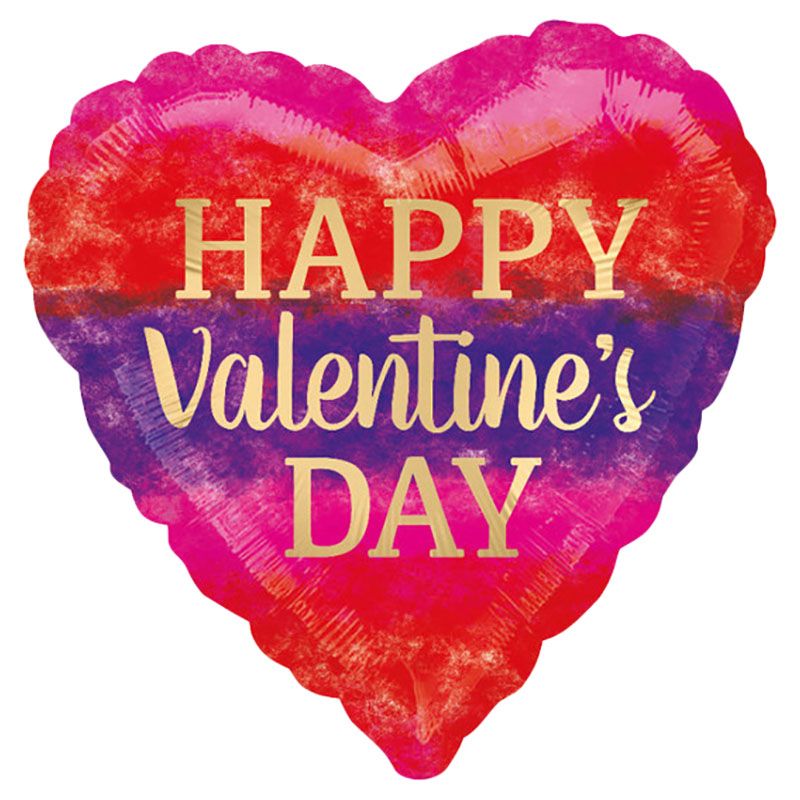 Happy Valentine's Day Stripes Foil Balloon 45cm