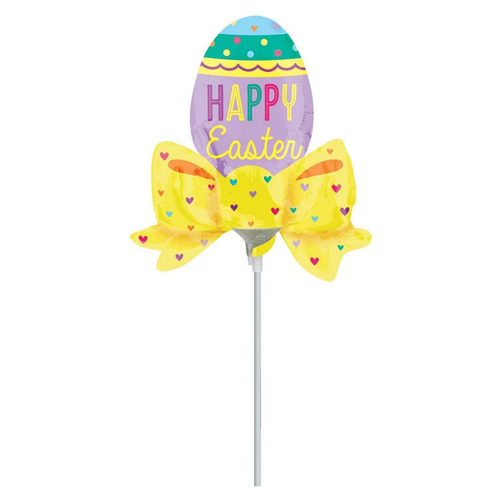 Easter Egg With Bow Mini Shape Foil Balloon