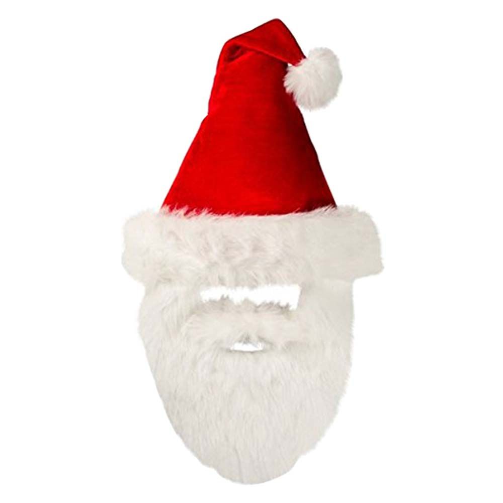 Velour Santa Hat with Plush Beard