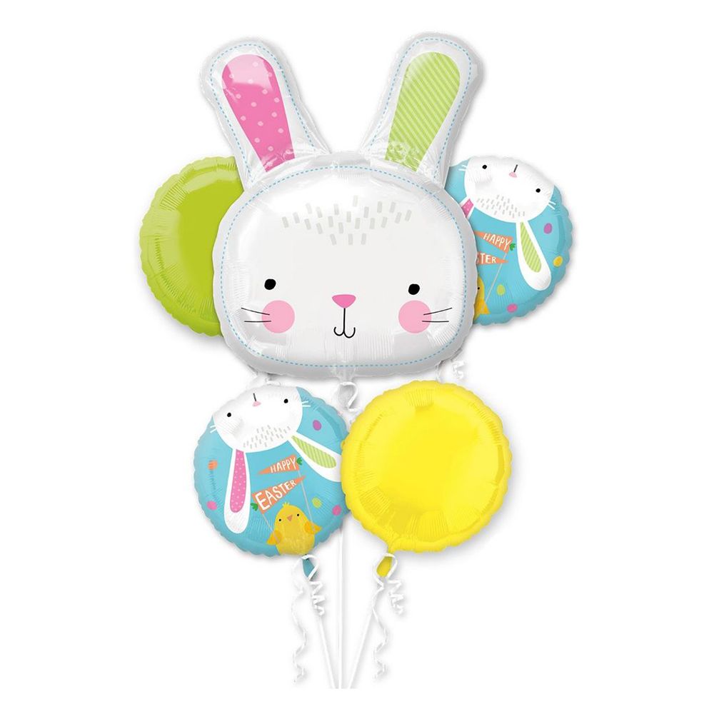 Hello Bunny Easter Balloon Bouquet 5Pcs