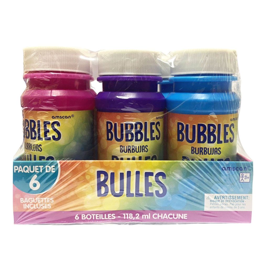 Party Bubbles 4oz - 6pcs - Assorted