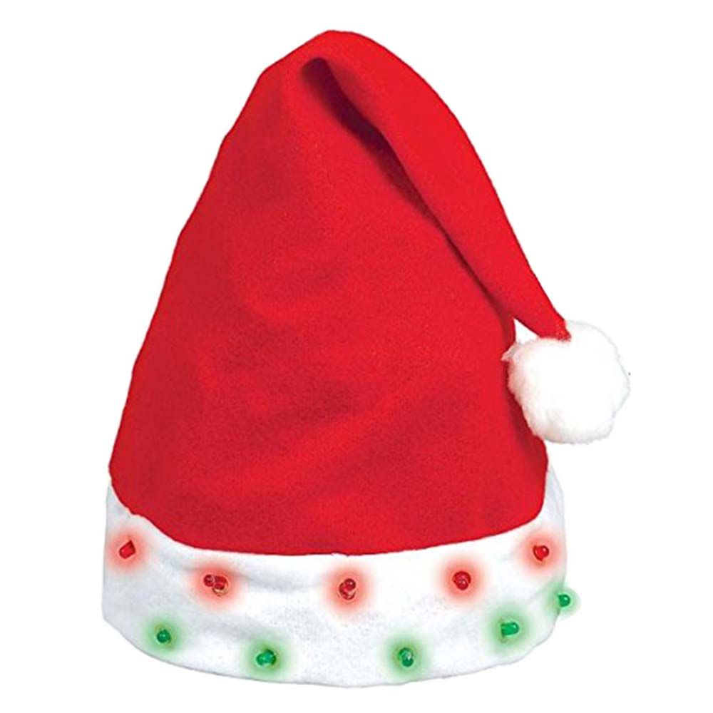 Santa Hat Flashing Light - Red & White