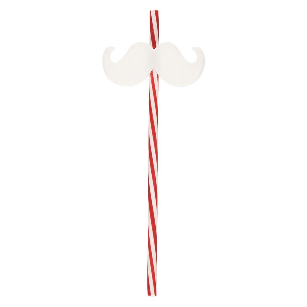 Christmas Moustache Straws 9" 12pcs