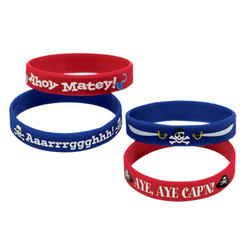 Pirate Treasure Rubber Bracelets 4pcs