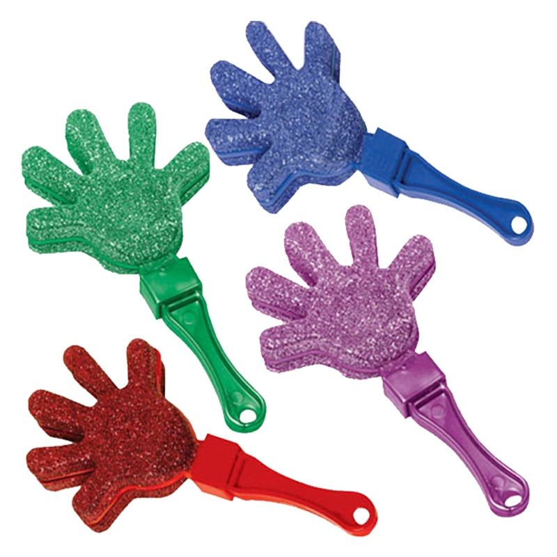 Glitter Hand Clapper Jewel Tones 12pcs