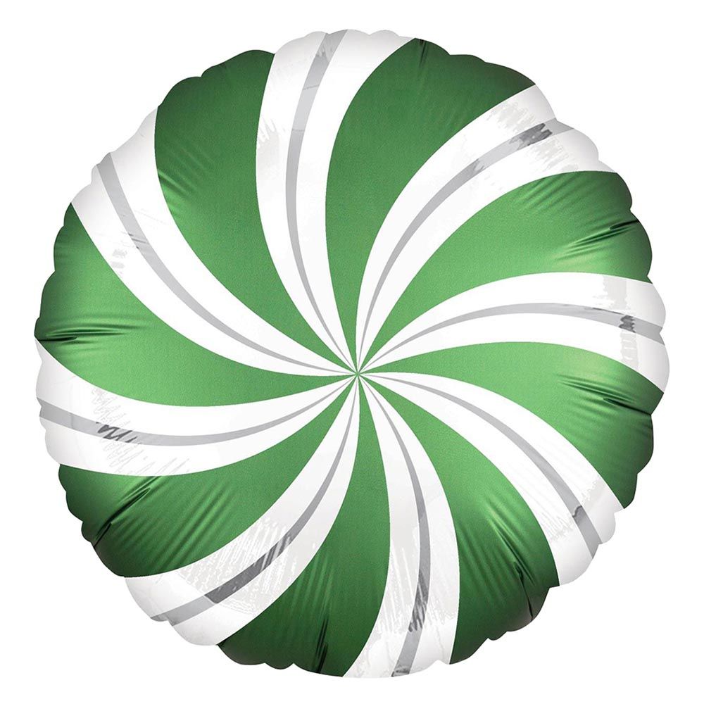 Anagram - Emerald Candy Swirls Satin Infused Foil Balloon 45cm