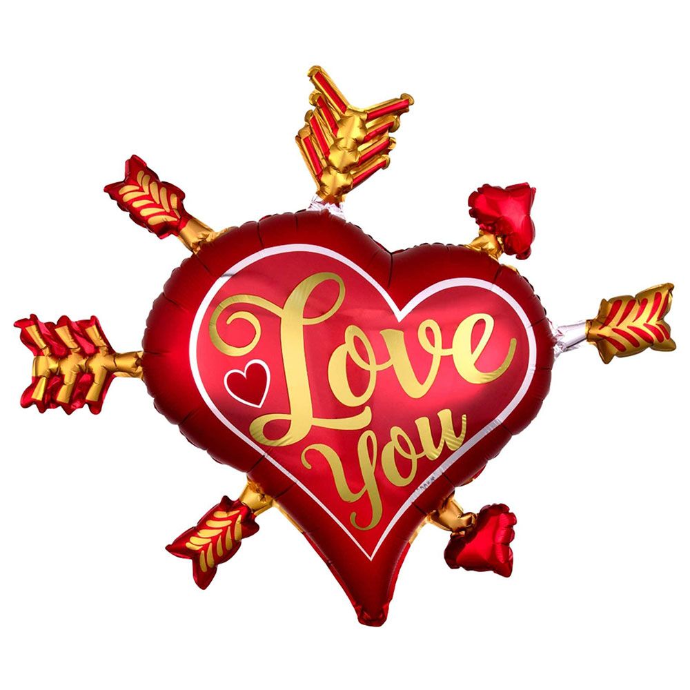 Valentines Love You Arrows Satin Infused SuperShape Balloon