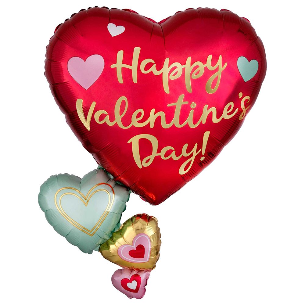 Valentines Floating Hearts Supershape Balloon