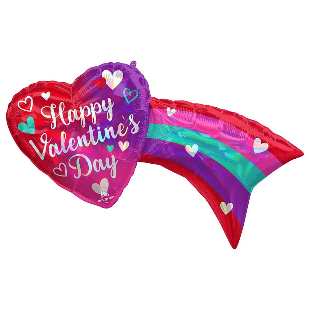 Happy Valentines Day Iridescent Supershape Balloon