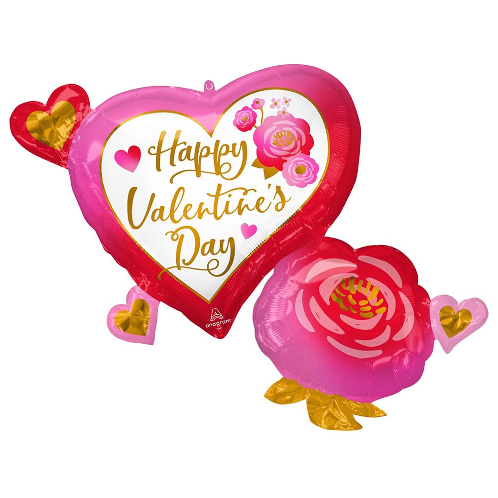 Happy Valentines Day Heart SuperShape Balloon