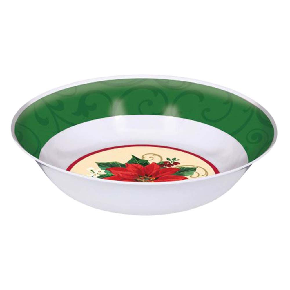 Poinsettia Melamine Bowl 13"