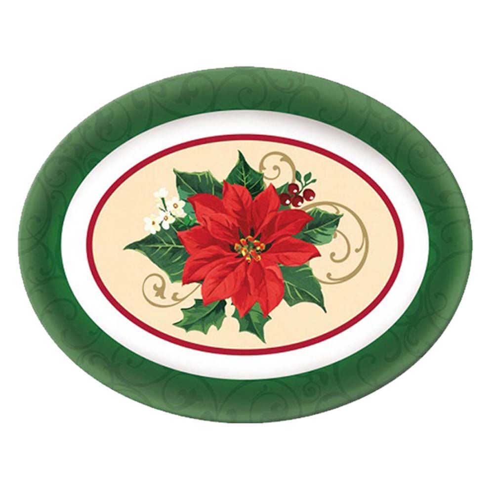 Poinsettia Oval Melamine Platter