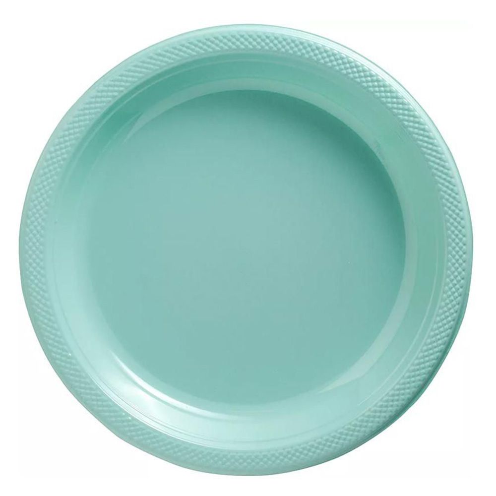 Robin'S Egg Blue Plastic Plates 7In- 20Pcs